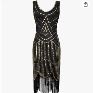Flapper costume dress and accessories